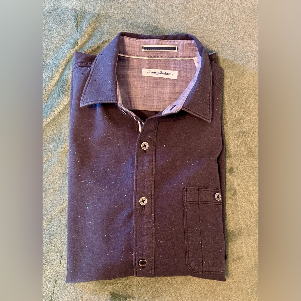 Tommy Bahama L/S, Cotton Blend, Button Closed Pocket, Size: L (5041)
